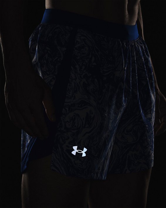 Men's UA Launch SW 5'' Printed Shorts in Blue image number 3